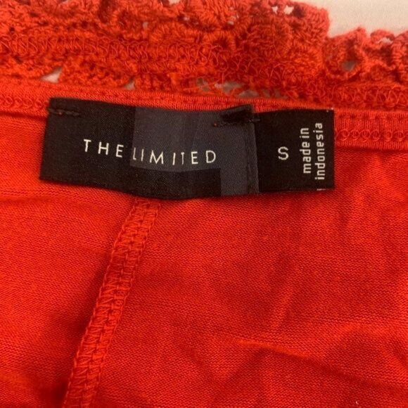 The Limited Womens Red Lace Overlay Blouse Top Size Small Cotton/Nylon - Picture 5 of 6